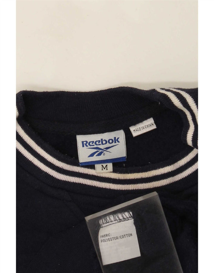 Reebok Mens Graphic Sweatshirt Jumper Medium Navy Blue Polyester