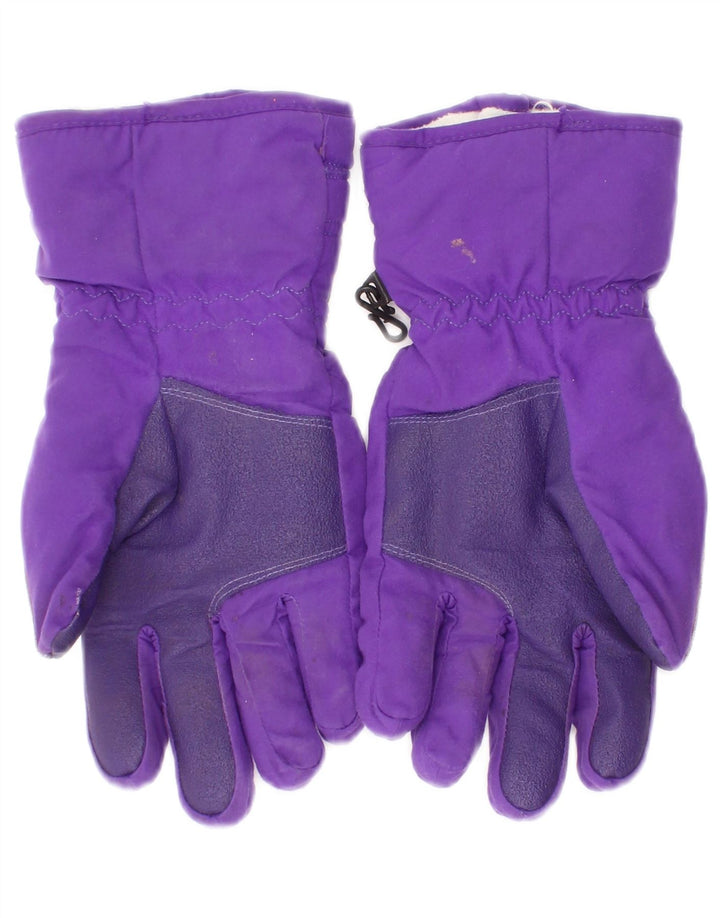Vintage Womens Graphic Ski Gloves Large Purple