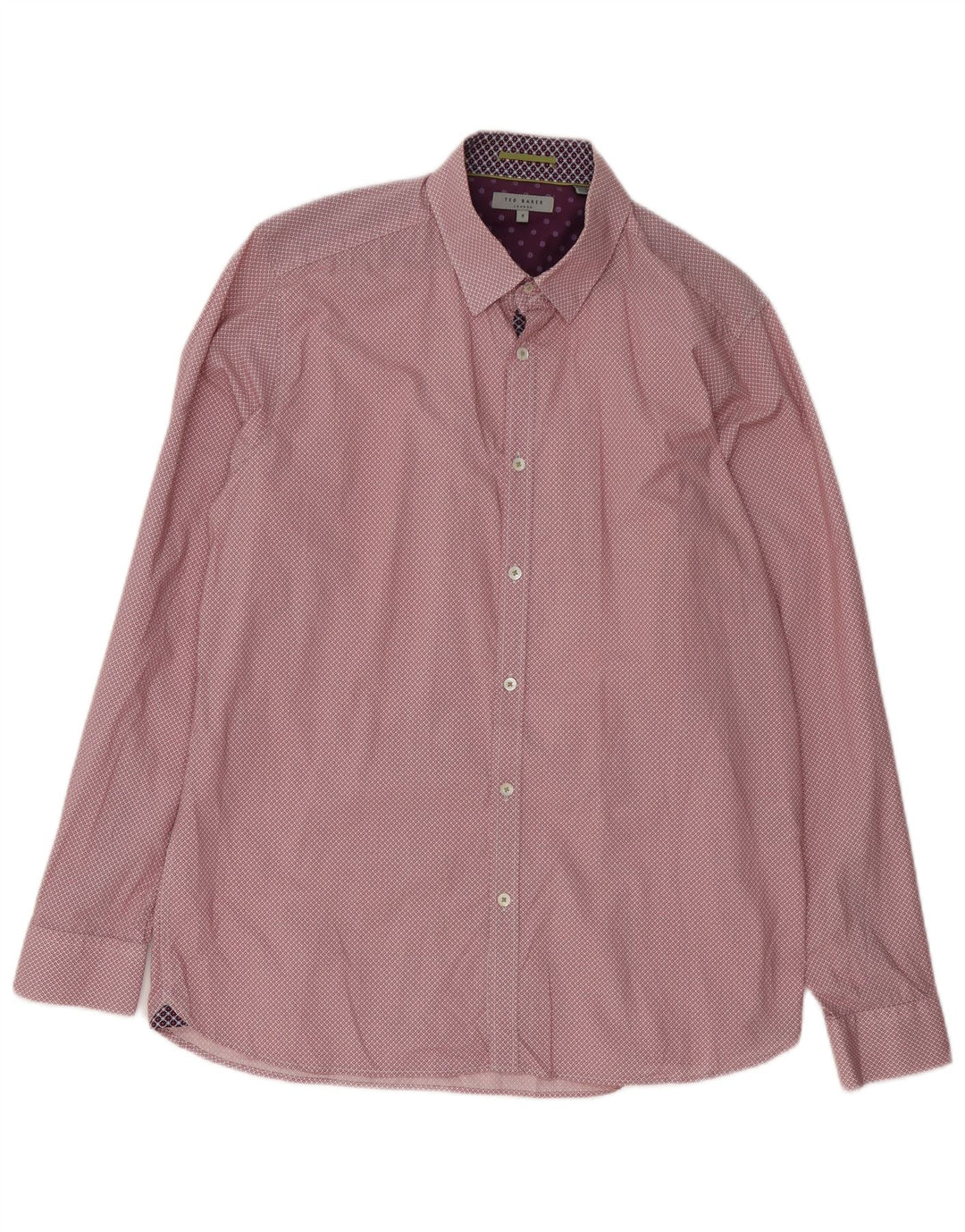 Ted Baker Mens Shirt Size 5 XL Red Floral Cotton