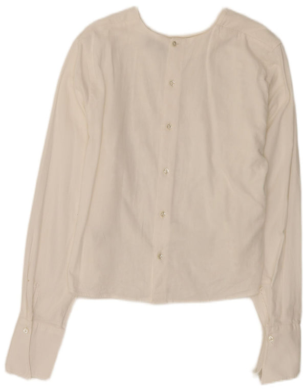 Enara Camicece Womens Lace Shirt Blouse UK 12 Medium White Viscose