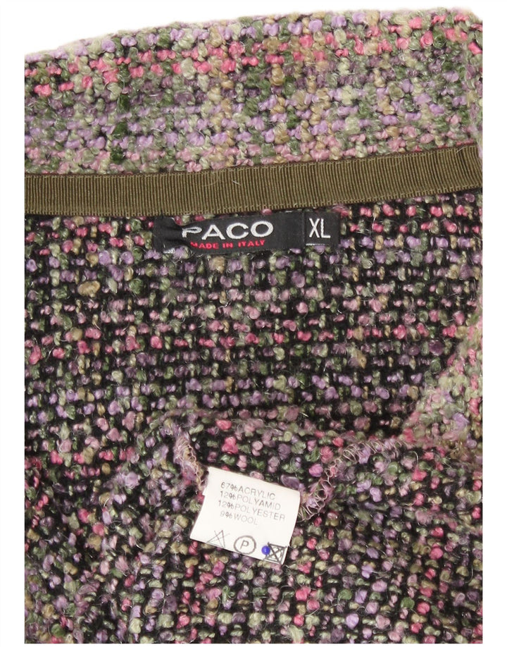 Paco Womens 5 Button Blazer Jacket UK 18 XL Multicoloured Check Acrylic