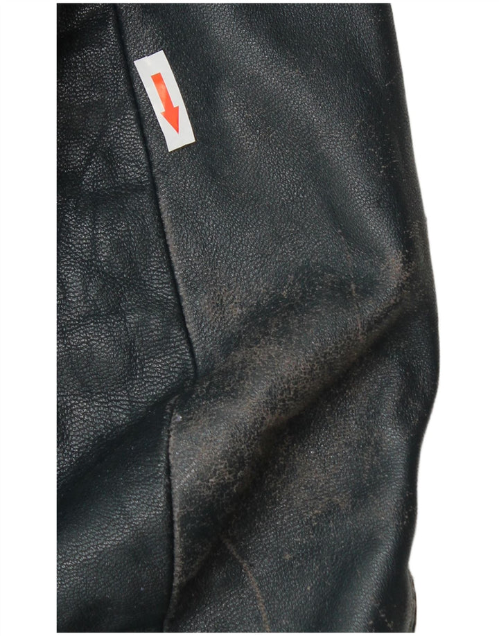 C&A Mens Leather Jacket UK 36 Small Blue Leather
