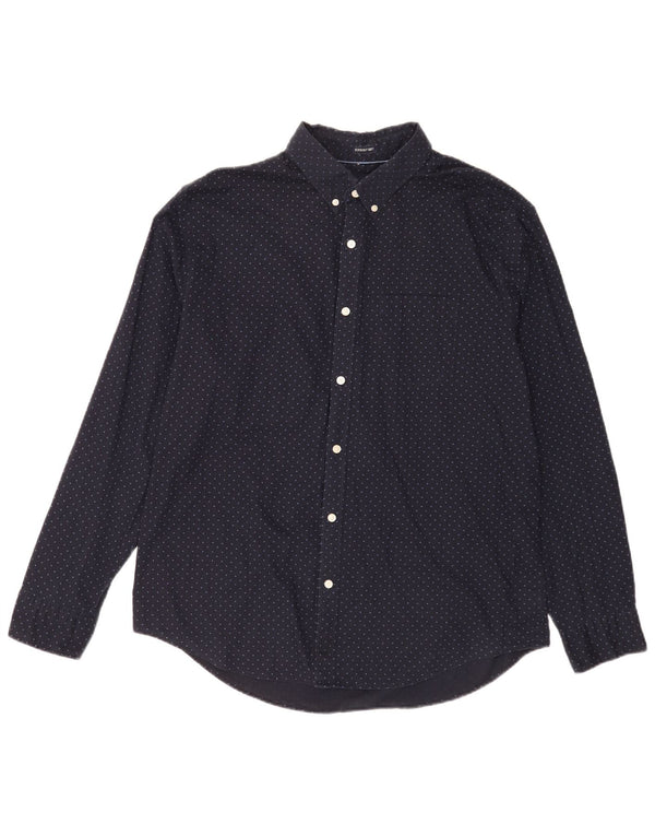 American Eagle Mens Shirt XL Navy Blue Spotted Cotton