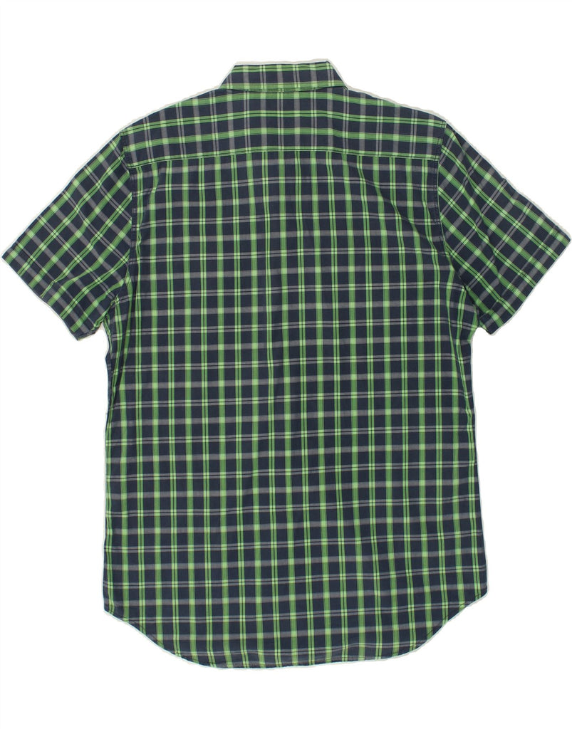 LEVI'S Mens Slim Short Sleeve Shirt Large Green Check Cotton | Vintage Levi's | Thrift | Second-Hand Levi's | Used Clothing | Messina Hembry 