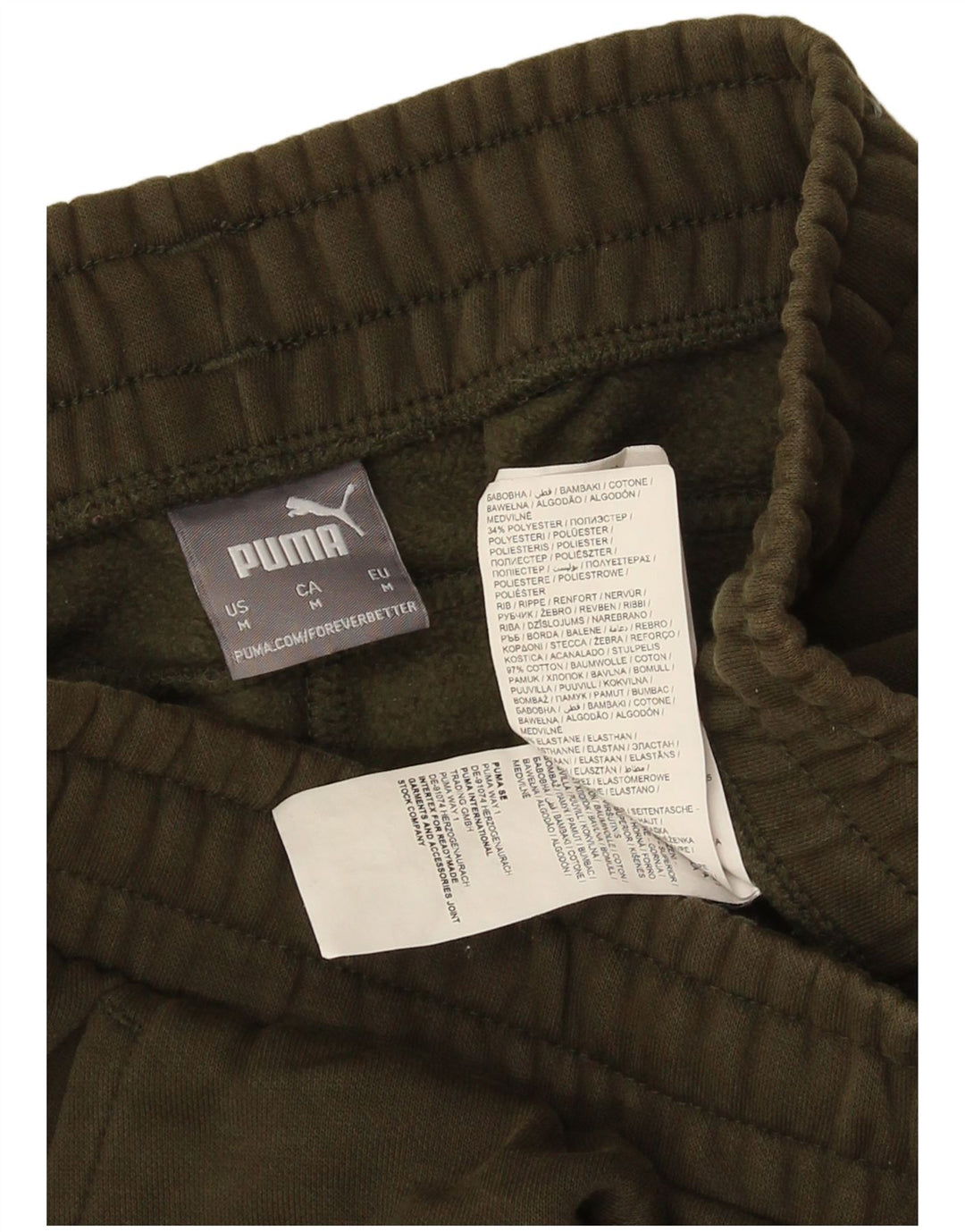 Puma Mens Tracksuit Trousers Joggers Medium Green Cotton