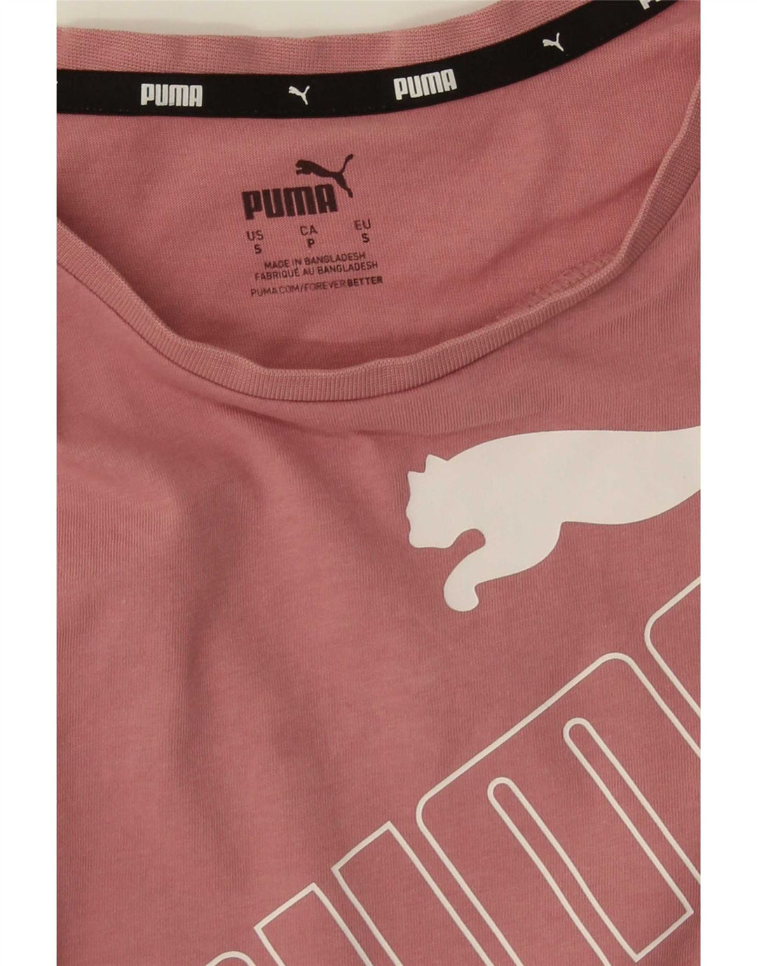 Puma Womens Graphic T-Shirt Top UK 10 Small Pink