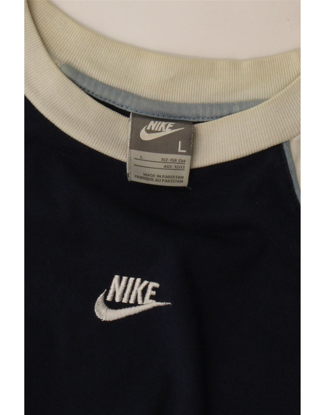 NIKE Boys Graphic Vest Top 12-13 Years Large Navy Blue Colourblock
