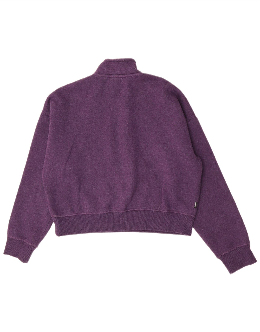 Superdry Womens Oversized Crop Sweatshirt Jumper UK 14 Large Purple