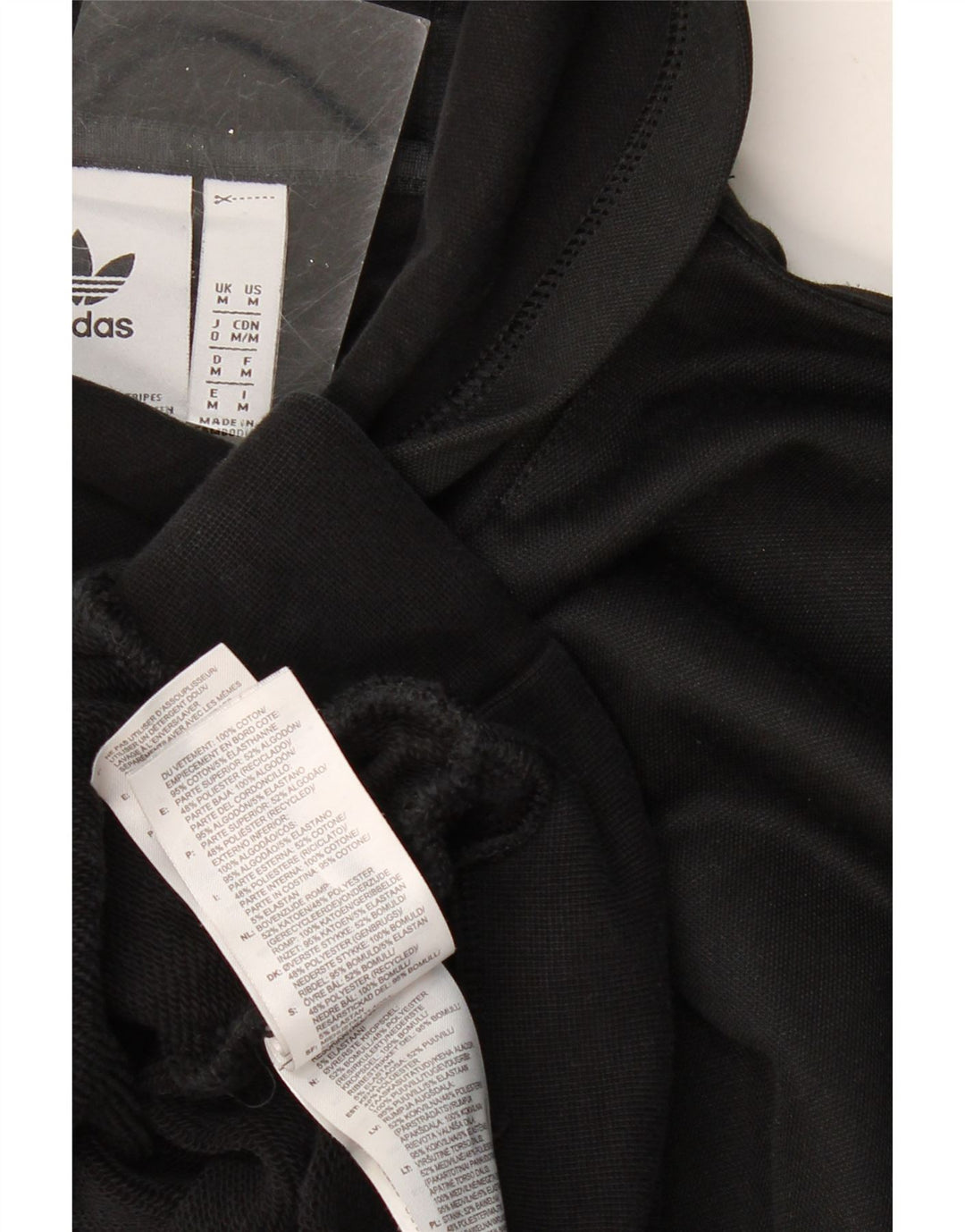 ADIDAS Mens Graphic Hoodie Jumper Medium Black Cotton