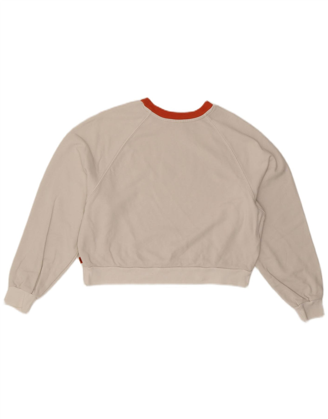 LEVI'S Womens Oversized Crop Graphic Sweatshirt Jumper UK 6 XS White
