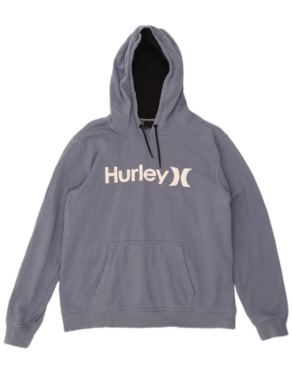 Hurley Womens Graphic Oversized Hoodie Jumper UK 16 Large Purple Cotton