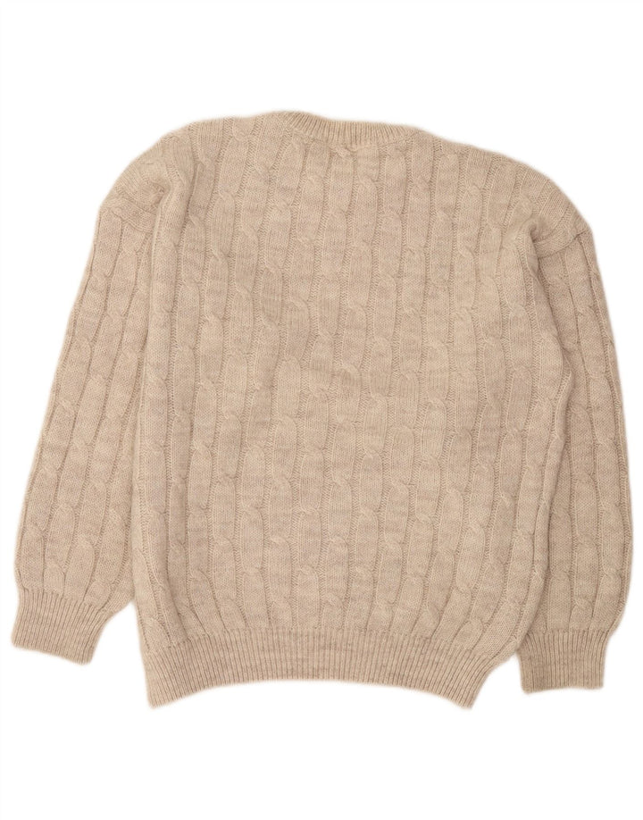 Supermaglia Mens Crew Neck Jumper Sweater Large Beige