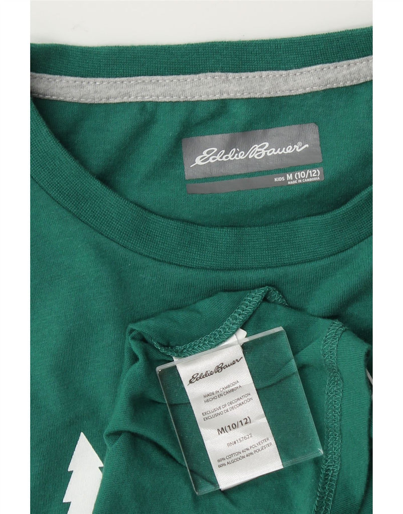 EDDIE BAUER Boys Graphic T-Shirt Top 10-11 Years Medium  Green Cotton Vintage Eddie Bauer and Second-Hand Eddie Bauer from Messina Hembry 