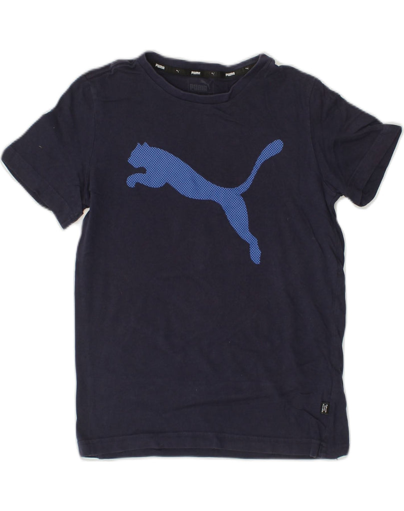 PUMA Boys Graphic T-Shirt Top 11-12 Years Navy Blue Cotton | Vintage Puma | Thrift | Second-Hand Puma | Used Clothing | Messina Hembry 