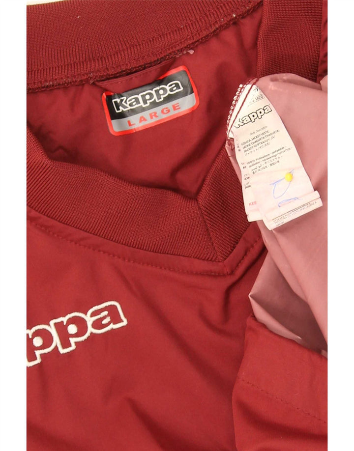 Kappa Mens Graphic Top Long Sleeve Large Red Polyester