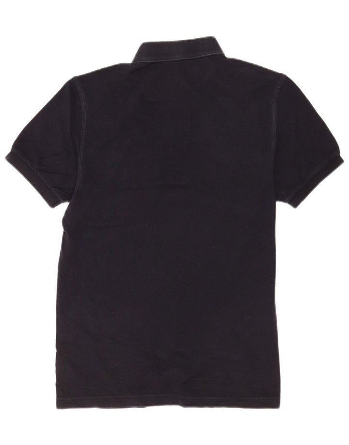Fred Perry Mens Polo Shirt Medium Navy Blue Striped Cotton
