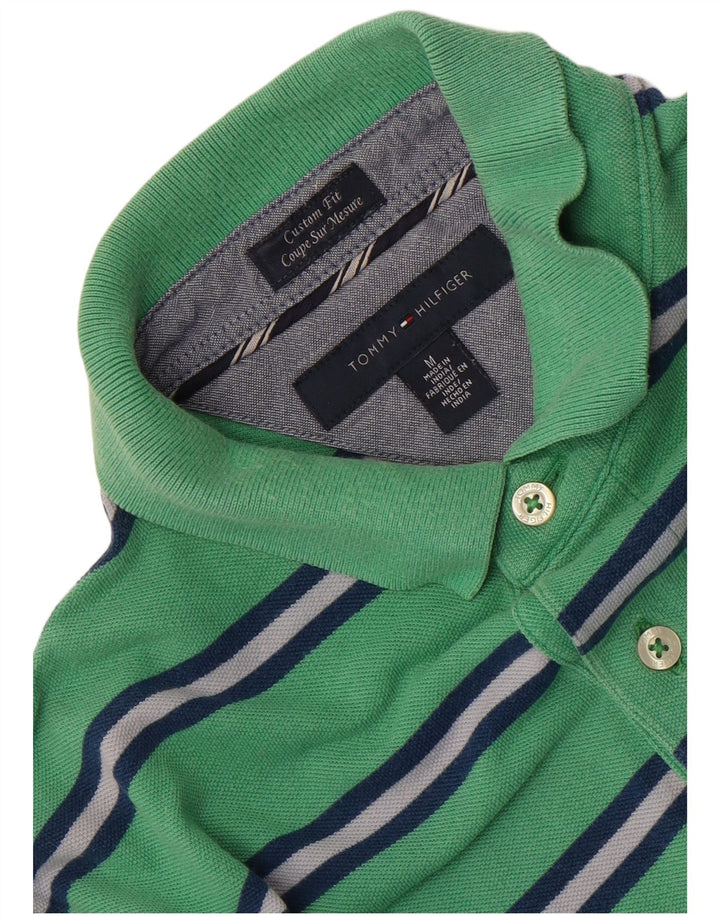Tommy Hilfiger Mens Custom Fit Polo Shirt Medium Green Striped