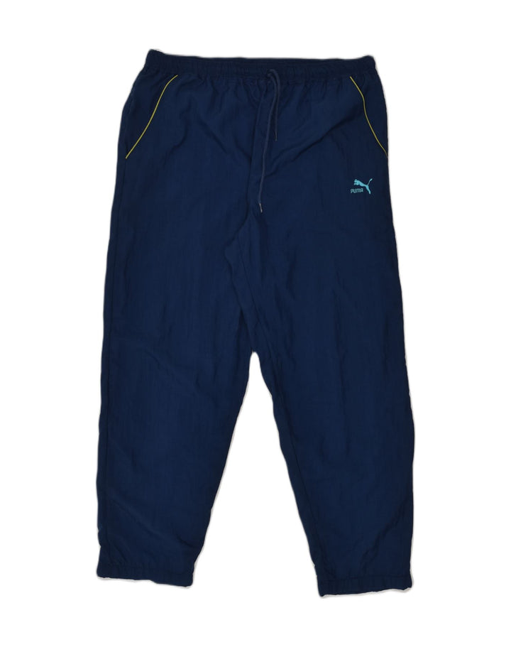 PUMA Womens Tracksuit Trousers US 6 Medium Navy Blue Nylon | Vintage Puma | Thrift | Second-Hand Puma | Used Clothing | Messina Hembry 
