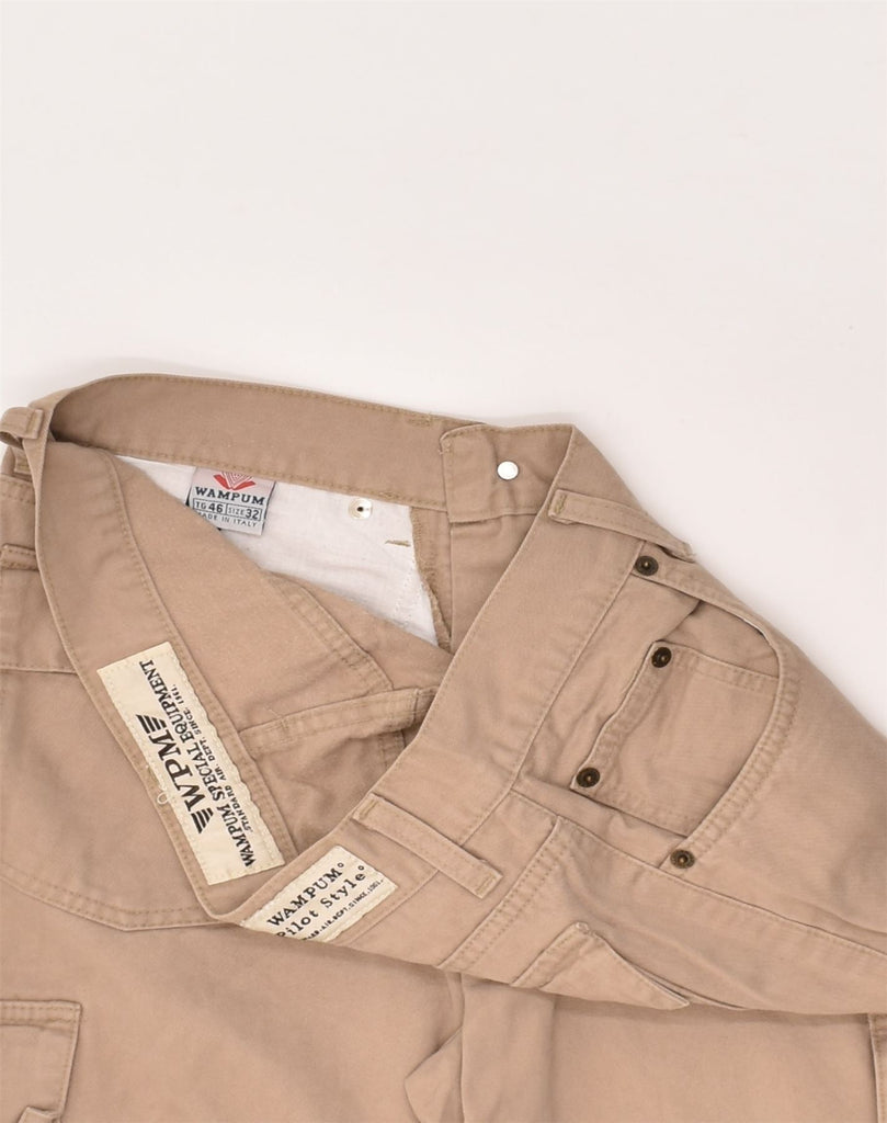 WAMPUM Mens Straight Cargo Trousers W32 L30 Beige Cotton | Vintage Wampum | Thrift | Second-Hand Wampum | Used Clothing | Messina Hembry 