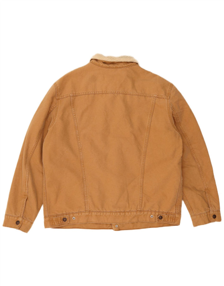 LEVI'S Mens Sherpa Jacket UK 44 2XL Brown Cotton