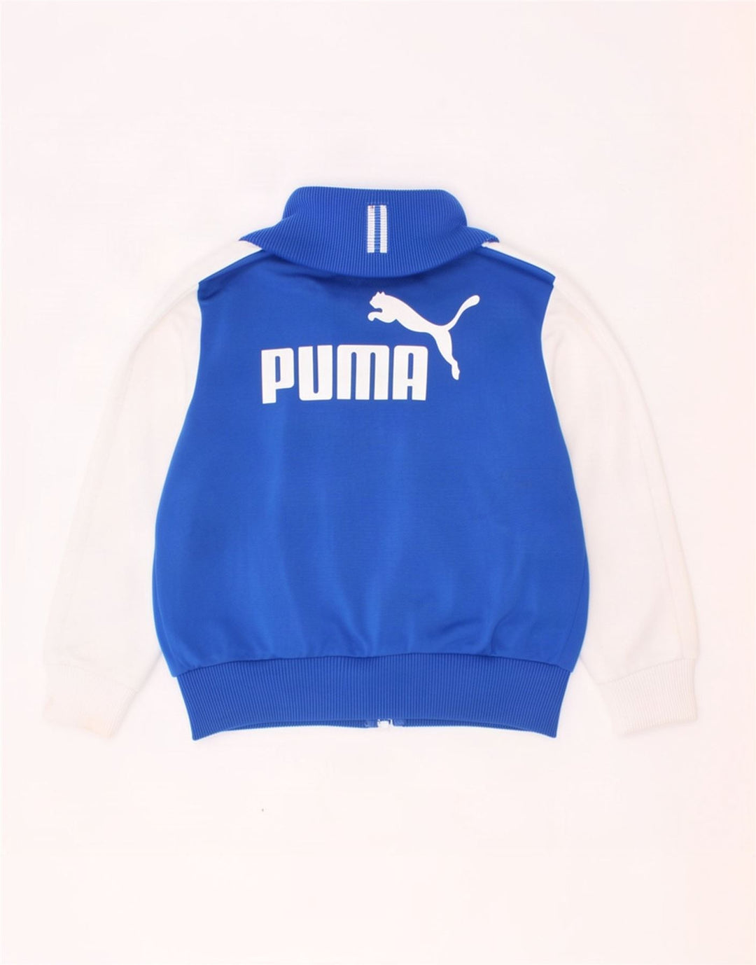Puma Boys Graphic Tracksuit Top Jacket 3-4 Years Blue Colourblock Polyester