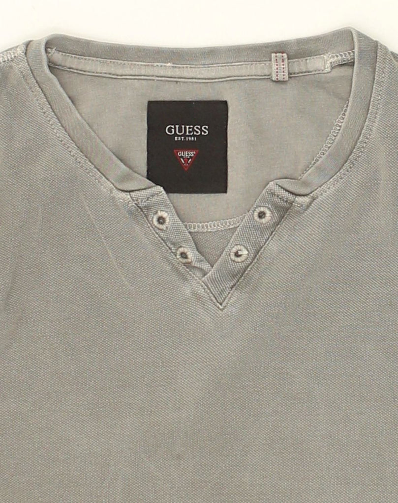 GUESS Mens Top Long Sleeve Small Grey Cotton | Vintage Guess | Thrift | Second-Hand Guess | Used Clothing | Messina Hembry 