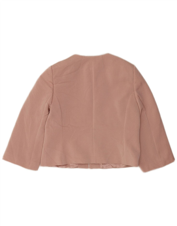 Hobbs Womens Crop Open Blazer Jacket UK 12 Medium Pink Viscose