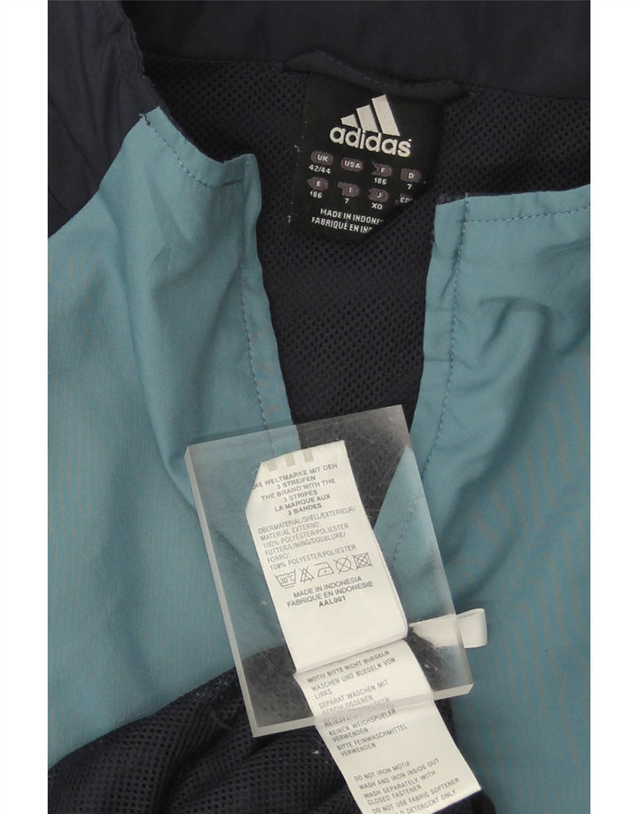 ADIDAS Mens Tracksuit Top Jacket IT 42/44 Large Navy Blue Colourblock Vintage Adidas and Second-Hand Adidas from Messina Hembry 