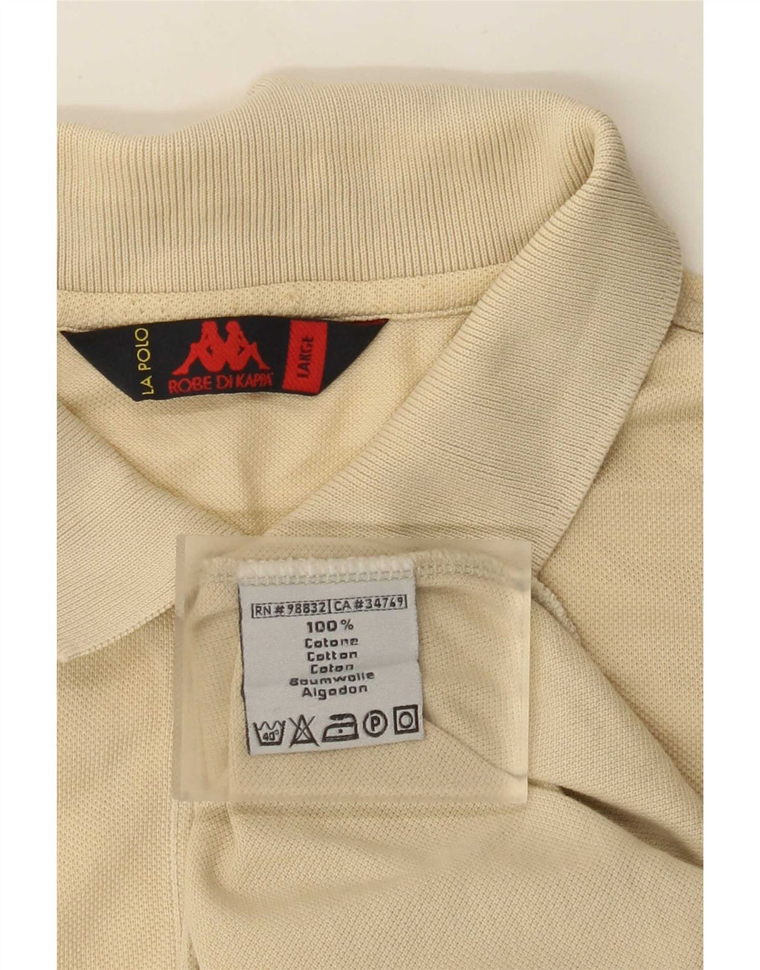 Kappa Mens Polo Shirt Large Yellow Cotton