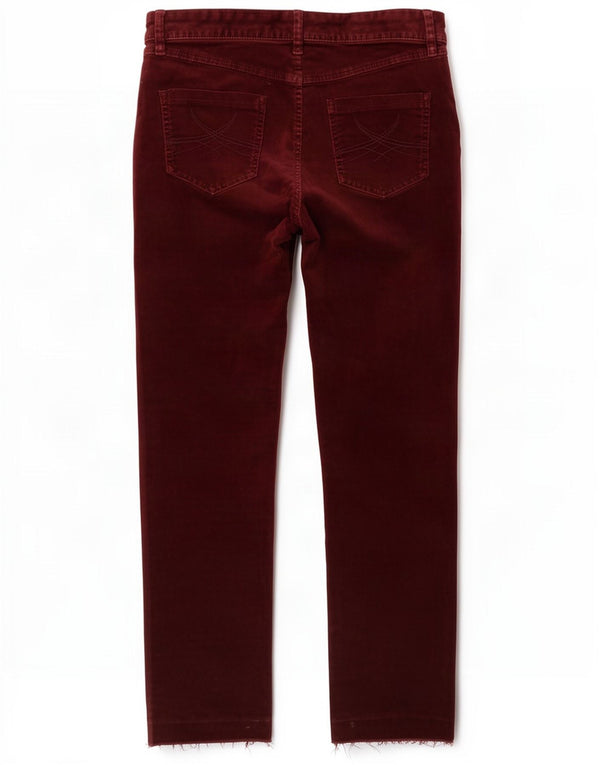 Marks & Spencer Womens Corduroy Trousers UK 12 Medium W30 L26 Burgundy