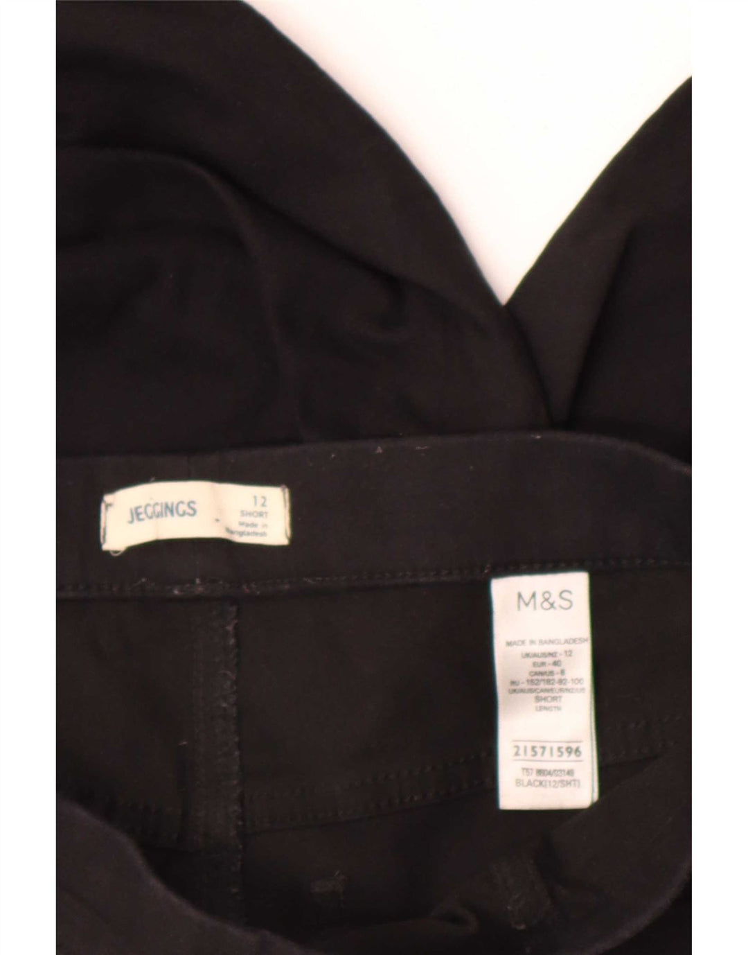 Marks & Spencer Womens Jegging Jeans UK 12 Medium W30 L28 Black Cotton