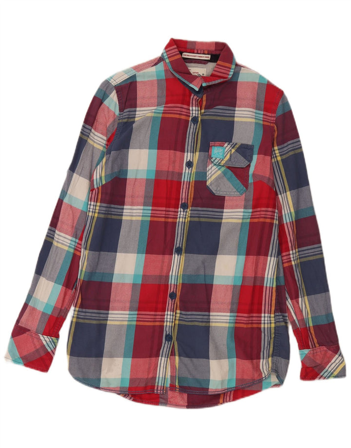 Superdry Womens Flannel Shirt UK 10 Small Multicoloured Check Cotton
