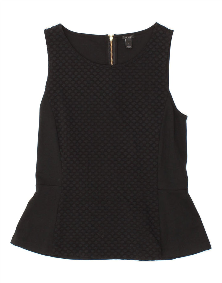 J. CREW Womens Sleeveless Blouse Top UK 8 Small Black Polka Dot Nylon Vintage J. Crew and Second-Hand J. Crew from Messina Hembry 