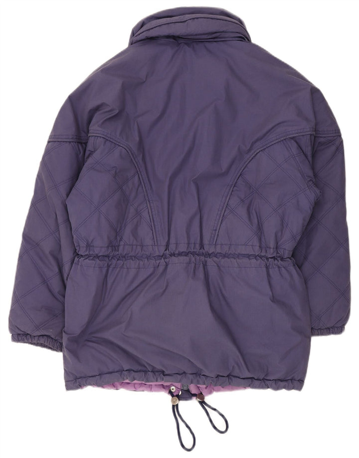 DIADORA Womens Oversized Padded Jacket UK 10 Small Navy Blue Polyester
