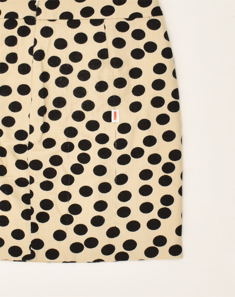 J. CREW Womens Pencil Skirt US 00 2XS W26 Beige Polka Dot Cotton | Vintage J. Crew | Thrift | Second-Hand J. Crew | Used Clothing | Messina Hembry 