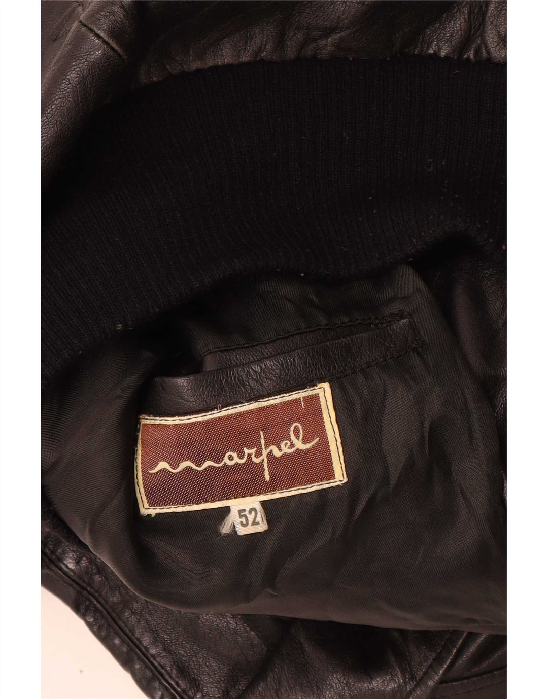 Marpel Mens Leather Jacket IT 52 XL Black