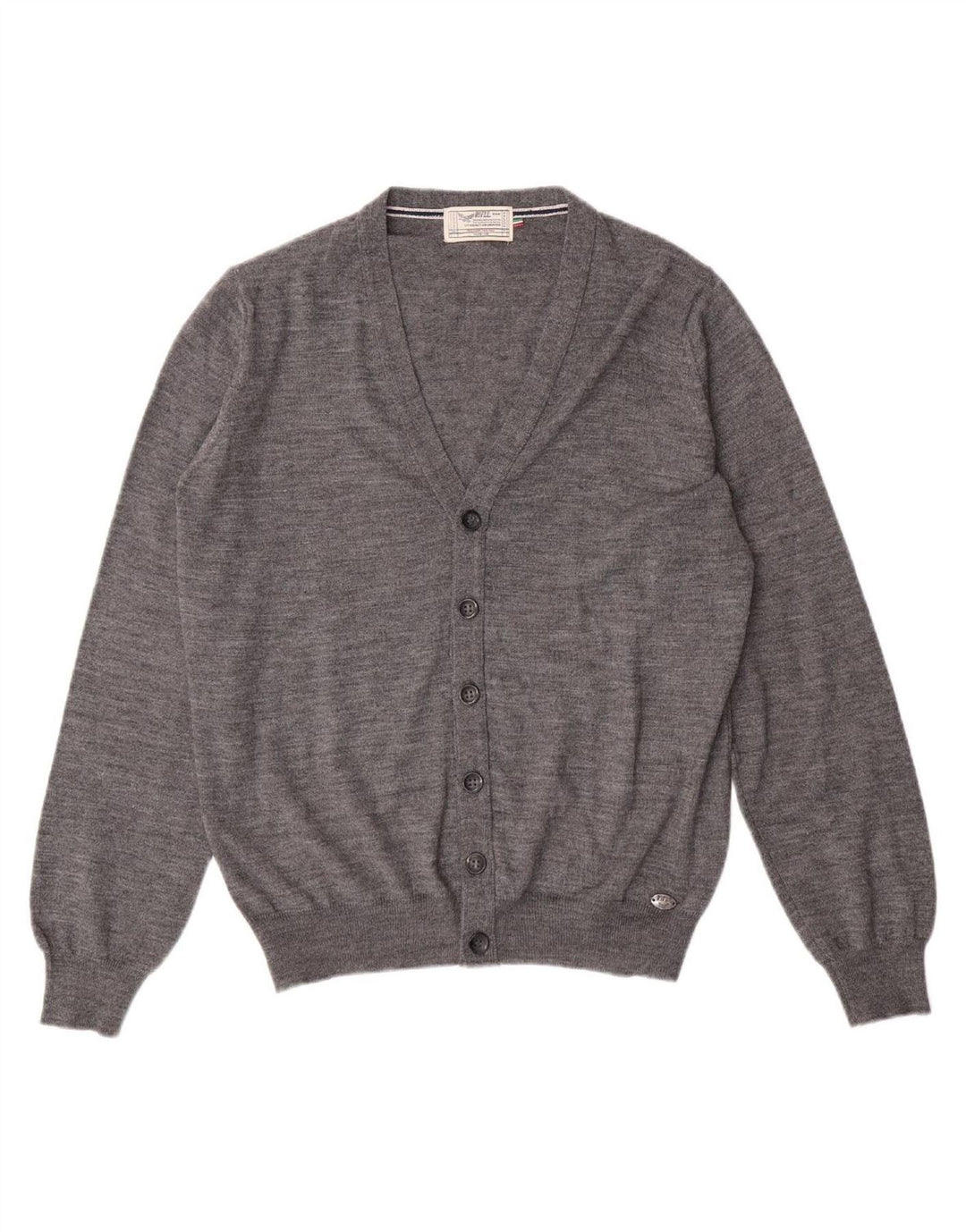 RIFLE Mens Cardigan Sweater Medium Grey