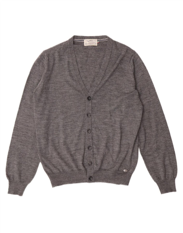 RIFLE Mens Cardigan Sweater Medium Grey