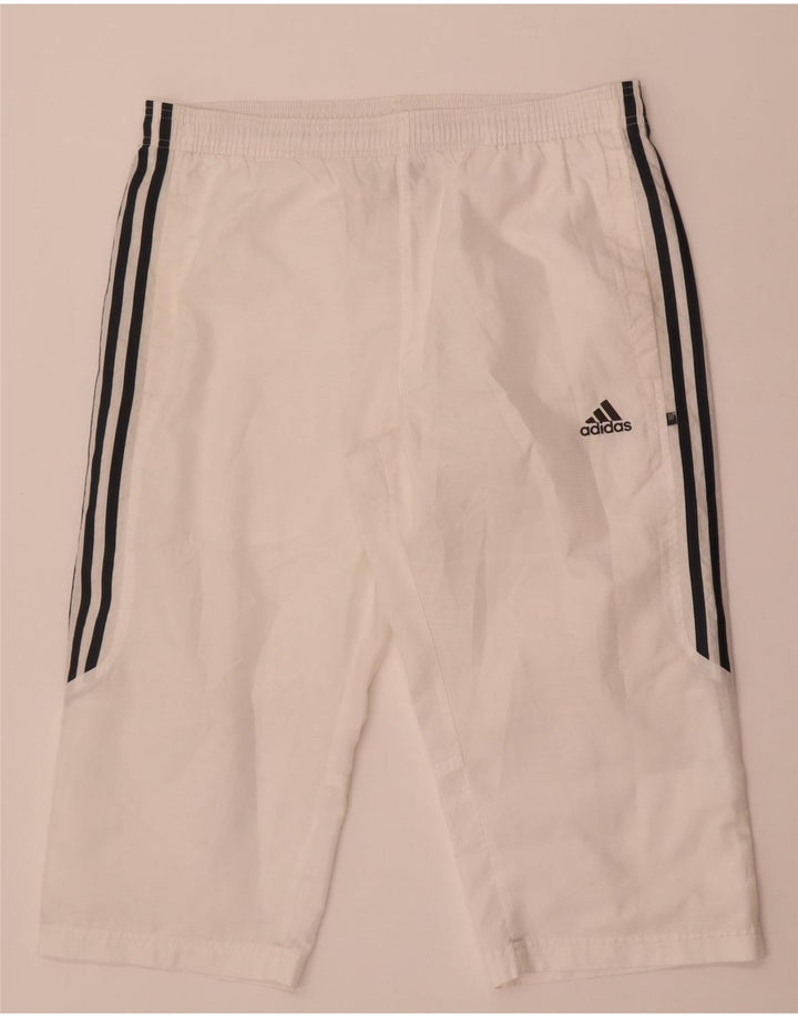Adidas Mens Bermuda Sport Shorts  Small White Polyester