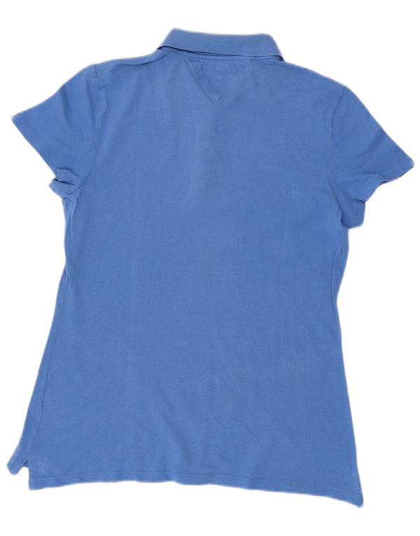 TOMMY HILFIGER Womens Classic Fit Polo Shirt UK 12 Medium Blue