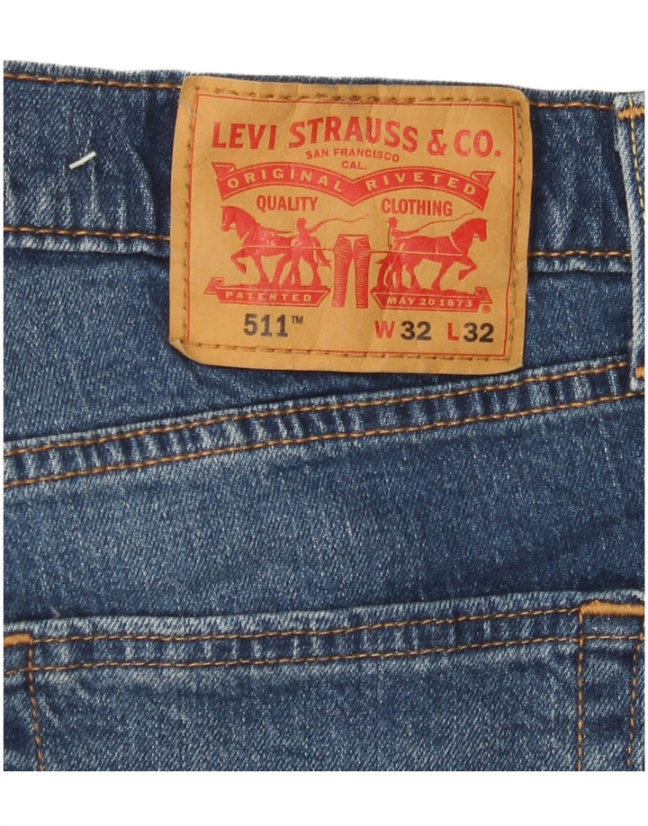 LEVI'S Mens 511 Slim Jeans W32 L32 Blue Cotton