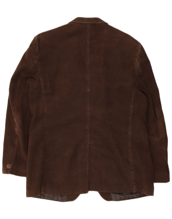 Gibson Mens 2 Button Blazer Jacket UK 42 XL Brown Cotton
