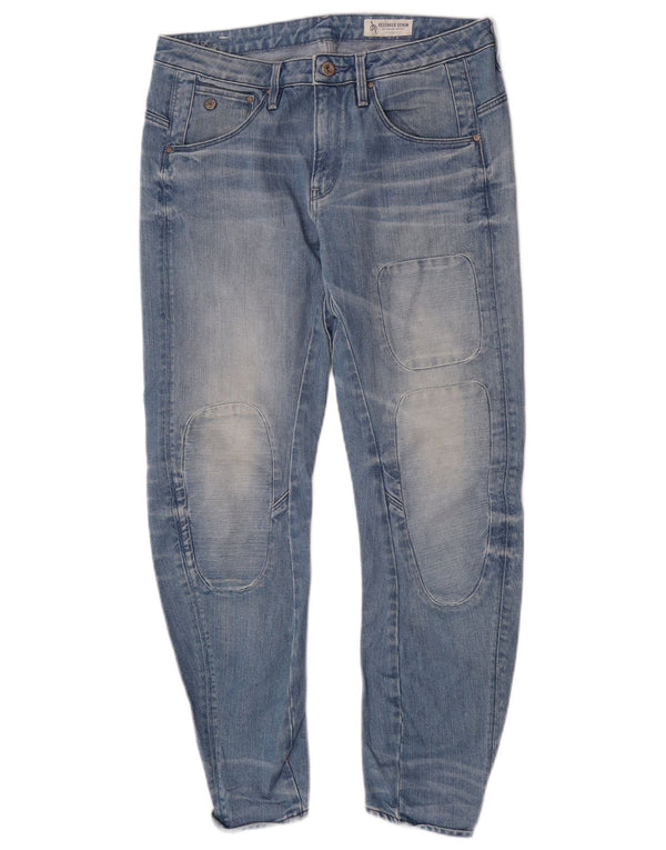 G-Star Womens 3D Arc Slim Jeans W27 L27 Blue Patchwork Cotton