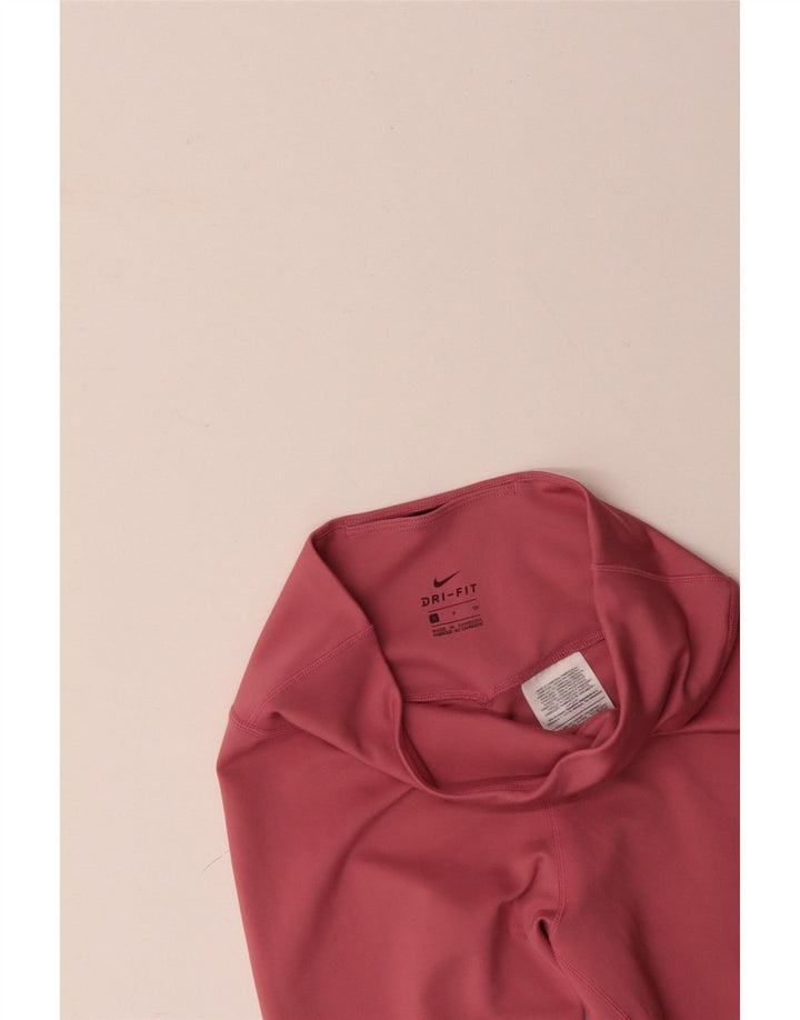 NIKE Womens Dri Fit Leggings UK 8 Small  Pink Polyester