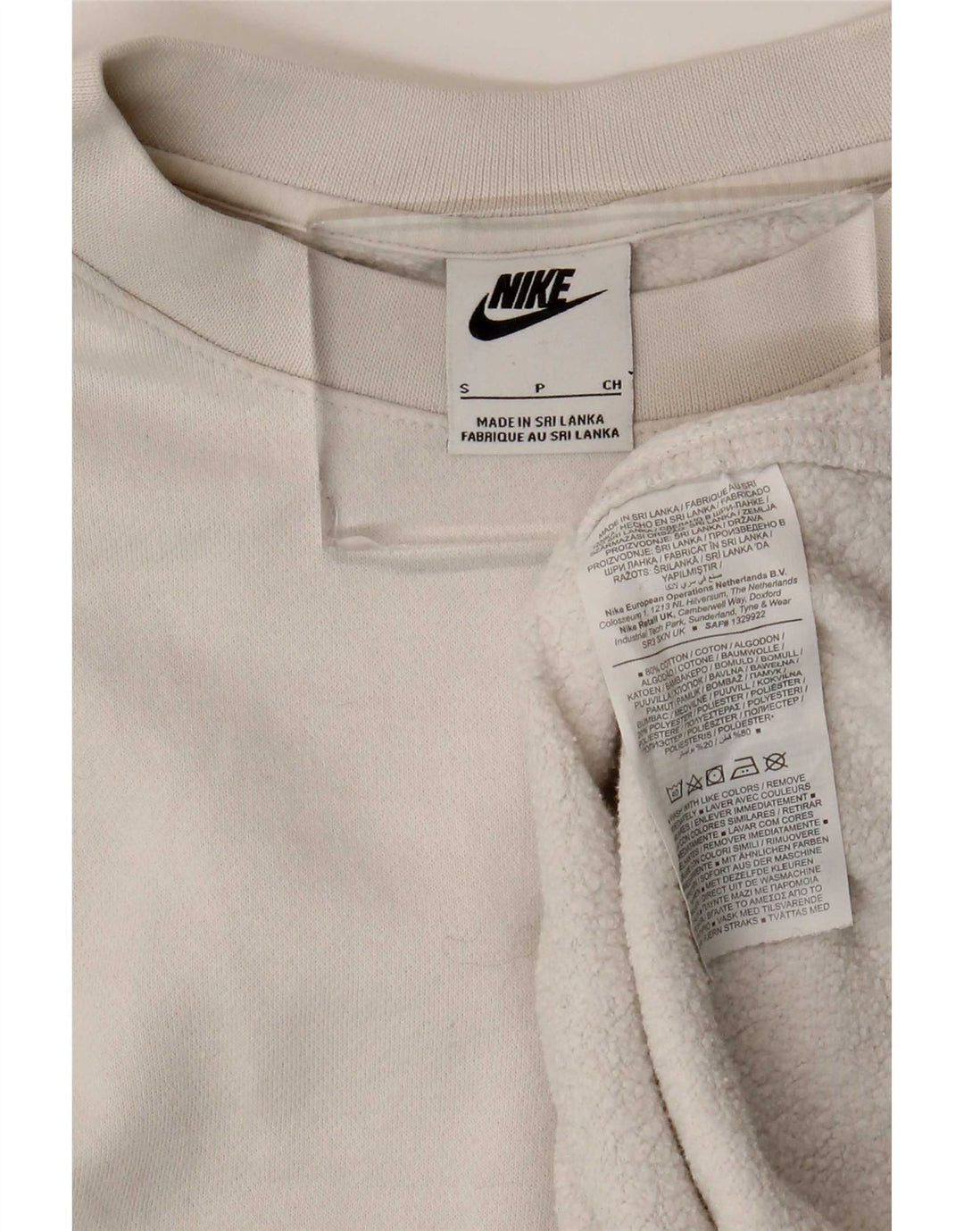 Nike Mens Sweatshirt Jumper Small White Cotton