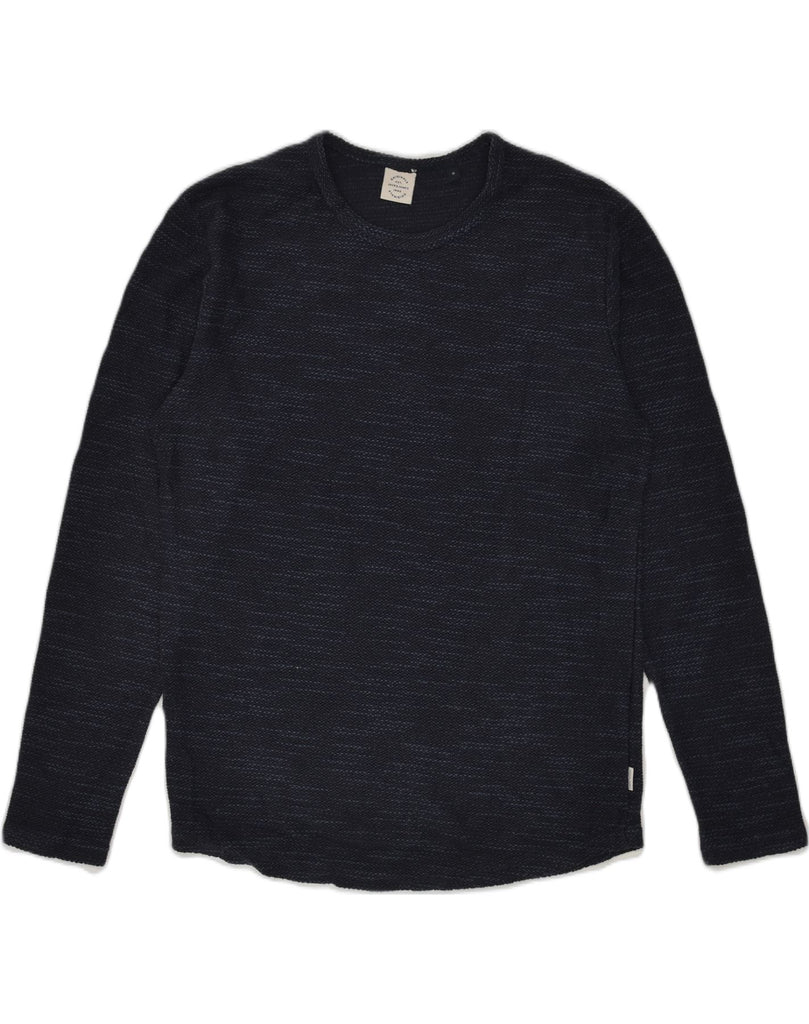 JACK & JONES Mens Crew Neck Jumper Sweater Medium Navy Blue Flecked Cotton | Vintage Jack & Jones | Thrift | Second-Hand Jack & Jones | Used Clothing | Messina Hembry 