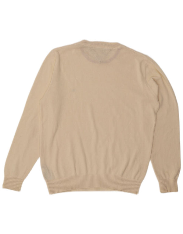 Tommy Hilfiger Mens Crew Neck Jumper Sweater Medium Beige Cotton