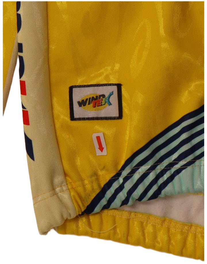 Asics Mens Graphic Tracksuit Top Jacket Large Yellow Colourblock Polyester