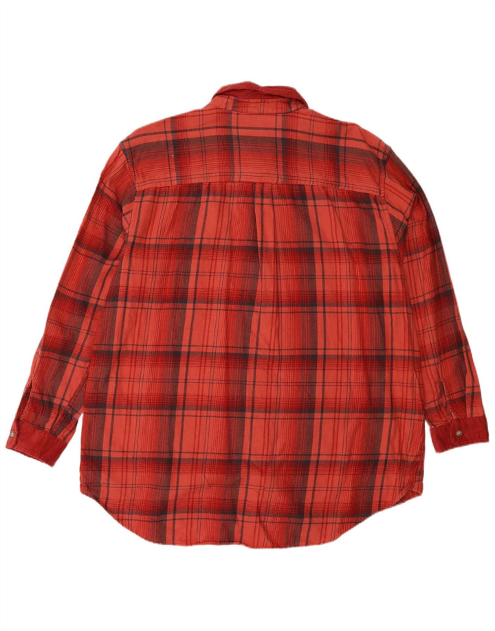 EDDIE BAUER Womens Flannel Shirt UK 16 Large Red Check Cotton