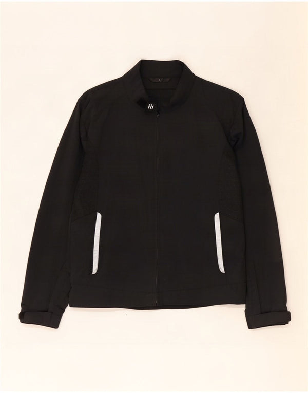 Vintage Womens Racer Jacket UK 14 Large Black Biker